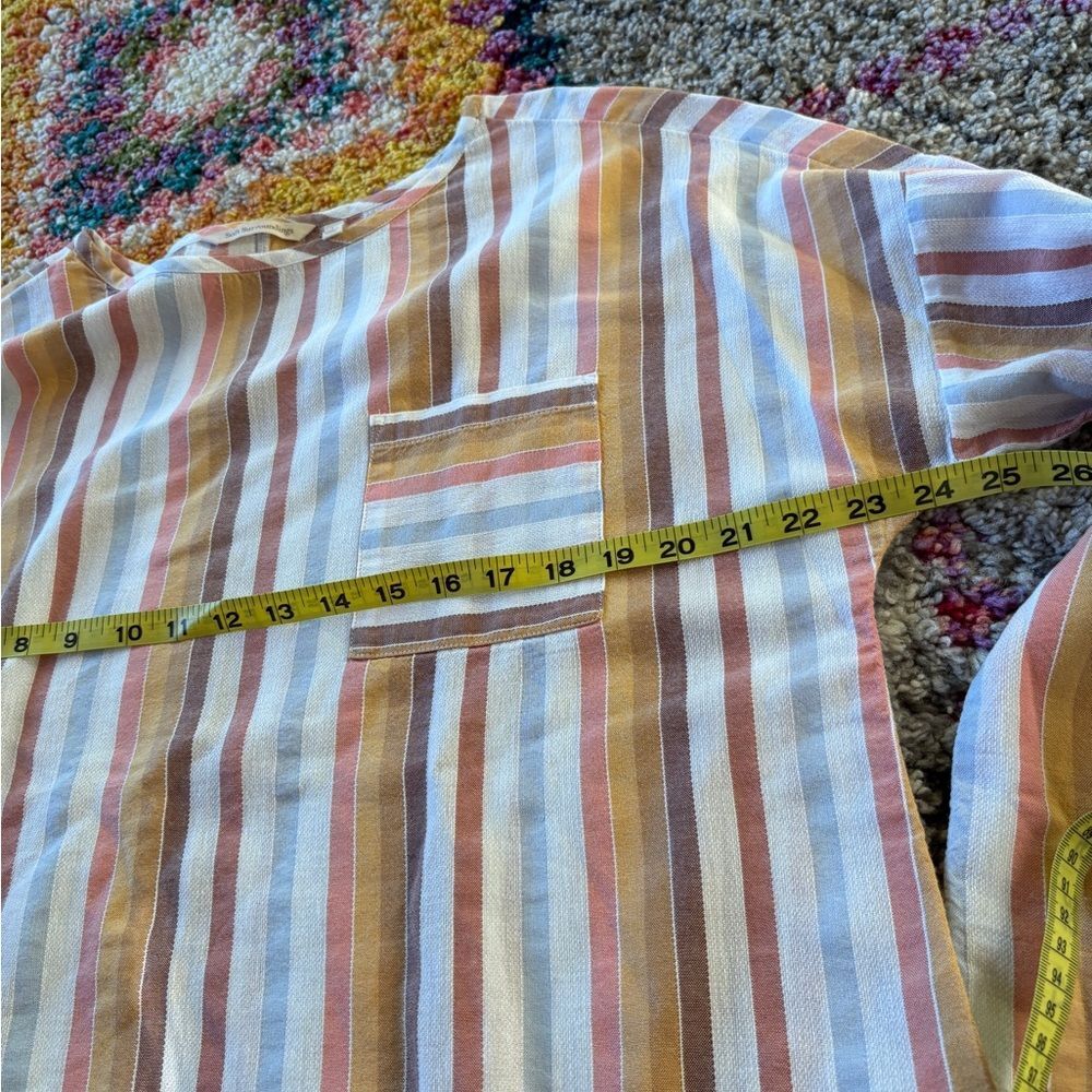 Soft Surroundings ‘Enyo’ Multi Striped Cotton/Tencel Long Sleeve Tunic large - Picture 12 of 13
